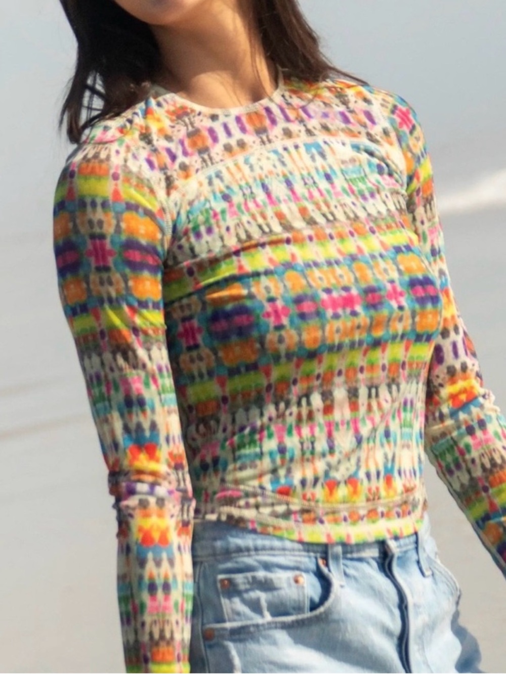 Natural life Sloane mesh colorful  top small